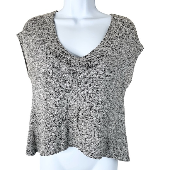 Urban Outfitters Project Social T Top T-shirt Heathered knit V-neck Grey XS - Picture 3 of 16